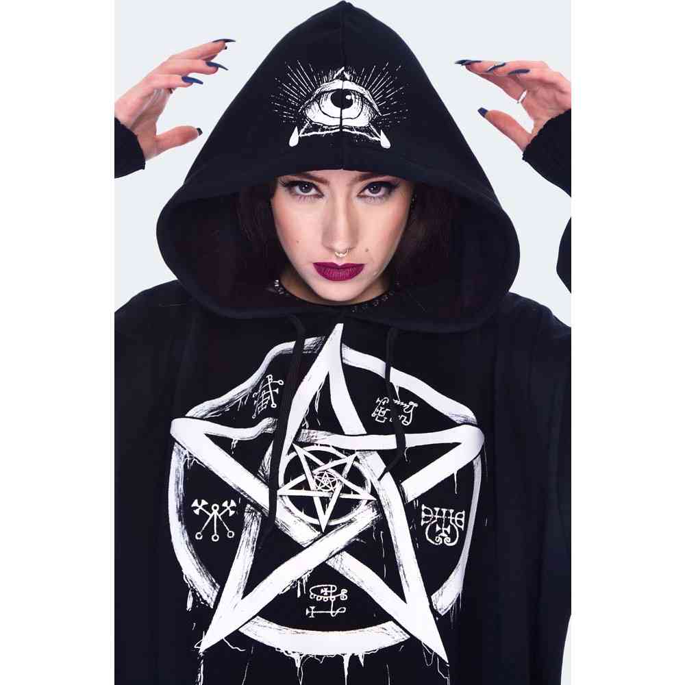 Jawbreaker - All Seeing Spirit Printed Oversized Sweat à capuche - Noir